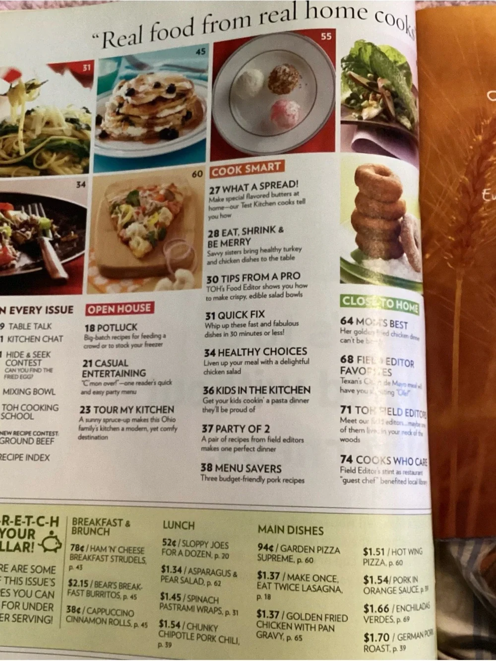 Taste of Home Spring 2009 Magazine Cooking Tips & Recipes